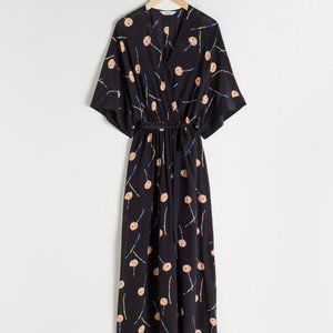 NWT V-Neck Floral Silk Kaftan